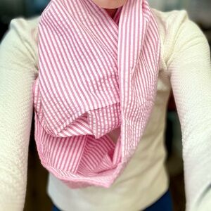 Pink and White Striped Fabric